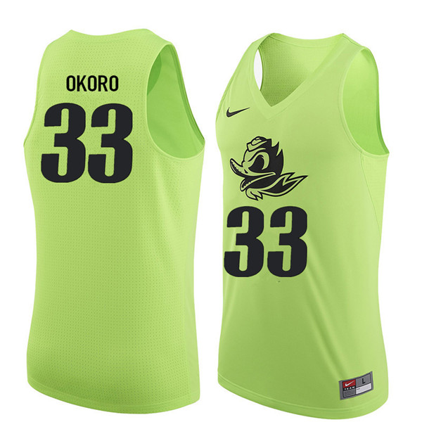 Men #33 Francis Okoro Oregon Ducks College Basketball Jerseys Sale-Electric Green - Click Image to Close